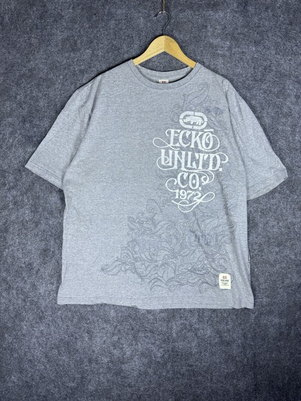 Ecko Unltd T Shirt Mens 3XL Gray Hip Hop Y2K Graphic Streetwear